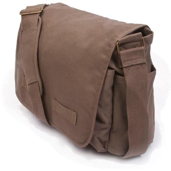 Vintage Messenger Bag Cotton Canvas Shoulder Bag Laptop School Travel Bag - Picture 2 of 8